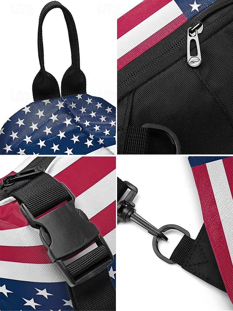 Herrebrystveske i polyester med USA-flagg, stor slyngeryggsekk og justerbar stropp til USAs 250-årsjubileum, uavhengighetsdagen, fritidsklær og utendørssport 2026 - $24.99 –P8