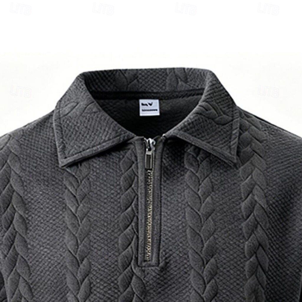 Homme Polo Polo à fermeture éclair Occasionnel Quotidien Zip quart Manche Courte Mode Uni Fermeture éclair Été Printemps Coupe régulière Noir Blanche Kaki Gris foncé Polo de 2026 ? $24.99 –P8