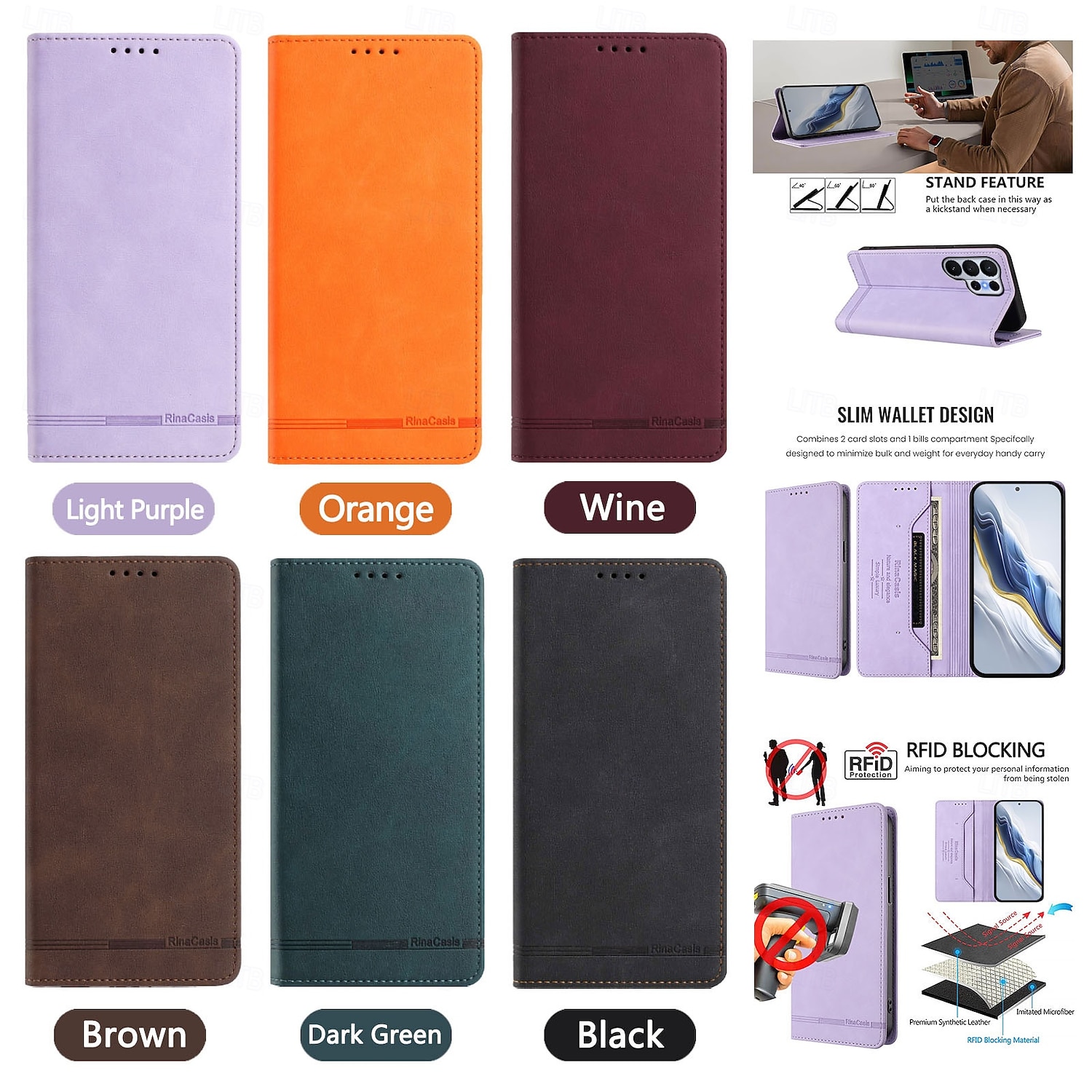 telefoon hoesje Voor Samsung Galaxy S26 S26 Ultra Plus Wallet Card Case met standaard Magnetisch Ondersteuning draadloos opladen Retro TPU PU-nahka 2026 - $15.99 –P22