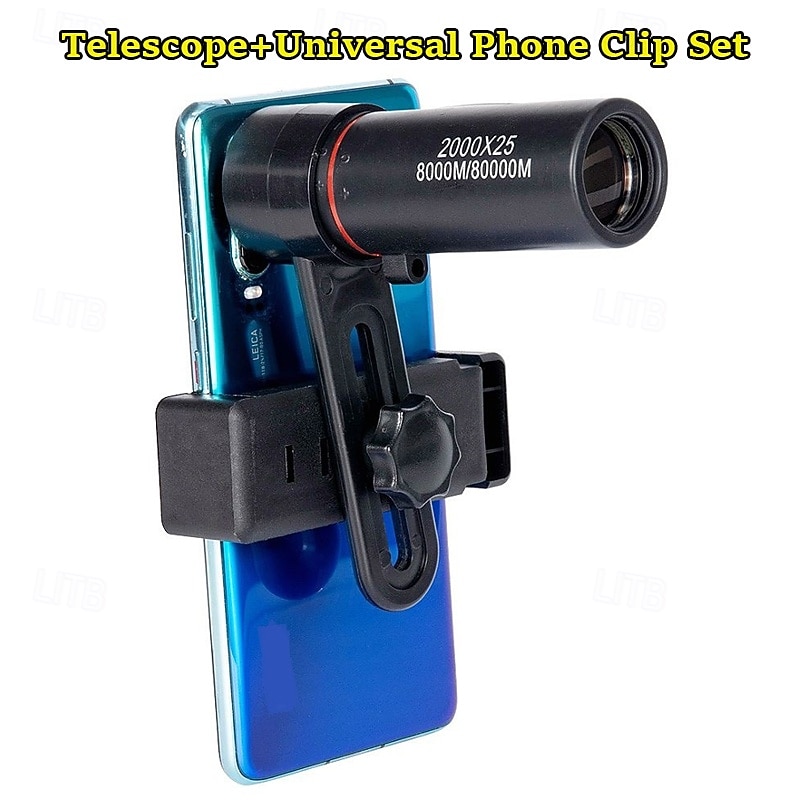 High Power 2000x25 Monocular Telescope with Smartphone Adapter, Compact Waterproof Pocket Monocular for Adults Kids Bird Watching Hunting Camping Travel Concerts, HD BAK4 Prism FMC Lens 2026 - $16.48 –P9