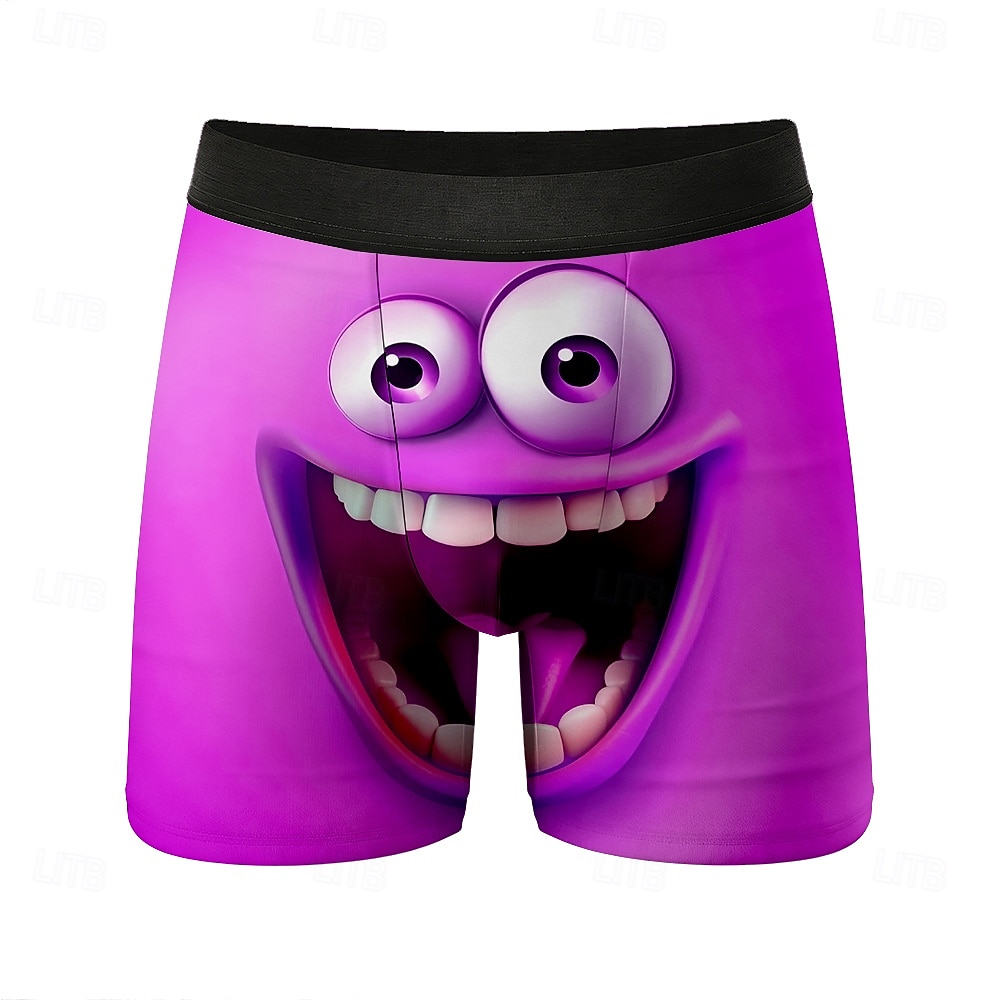 Herren Cartoon Lächelndes Gesicht Gesichtsausdruck Dehnbare Boxershorts Badeshorts Boxer-Badeshorts Lustig Lässig Heim Strandurlaub Elastischer Bund Feuchtigkeitsableitend Atmungsaktive Unterwäsche 2026 - $16.99 –P4