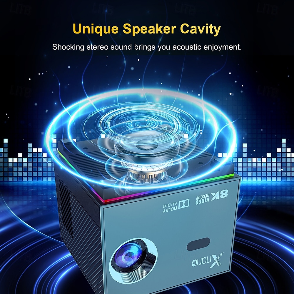 Přenosný mini chytrý projektor s Wi-Fi a Bluetooth, 2 GB + 16 GB Android, 720p LCD displej s podporou 4K/8K, hlasové dálkové ovládání domácího kina pro hraní her a filmů, dárek pro fotbalové fanoušky 2026 - $188.99 –P12