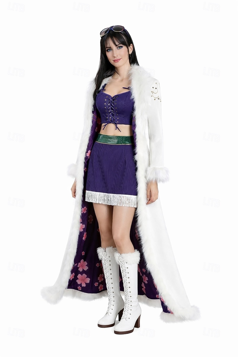 Disfraz de pirata con sombrero de paja de aventurero marino y sombrero de vaquero, disfraz de cosplay de anime de alta calidad para mujeres adultas, ideal para Halloween, carnaval y exposiciones de 2026 - $210.39 –P8