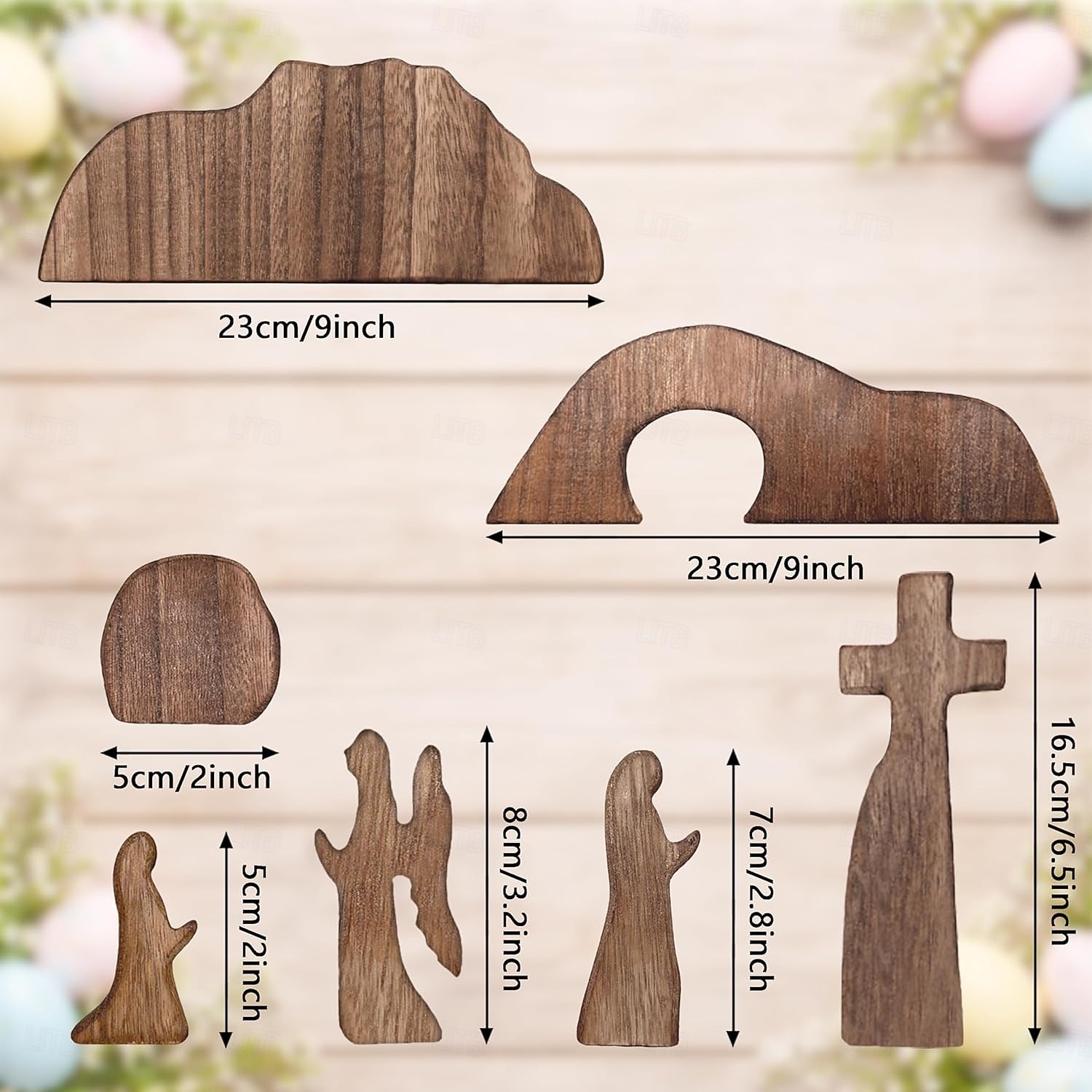 Tomba vuota, scena pasquale e decorazione a croce, set di scene di resurrezione pasquale in legno, decorazioni per presepe di Gesù per regali religiosi da tavolo per ufficio domestico e cristiani del 2026 a $24.99 –P4