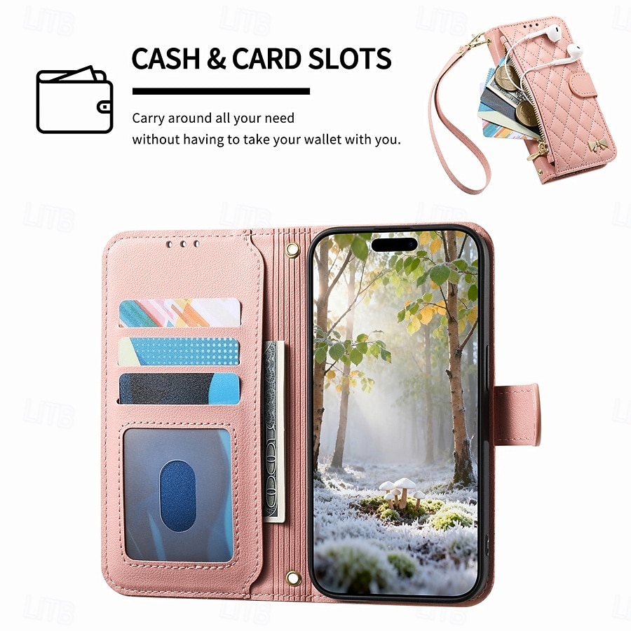 Phone Case For Samsung Galaxy S26 S26 Plus S26 Ultra Wallet Case Flip Cover Zipper with Wrist Strap Kickstand Retro TPU PU Leather 2026 - $19.99 –P13