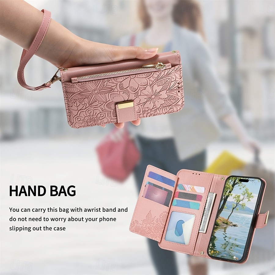Phone Case For Samsung Galaxy S26 S26 Plus S26 Ultra Wallet Case Flip Cover with Stand Holder Zipper with Wrist Strap Tree Retro TPU PU Leather 2026 - $18.99 –P14