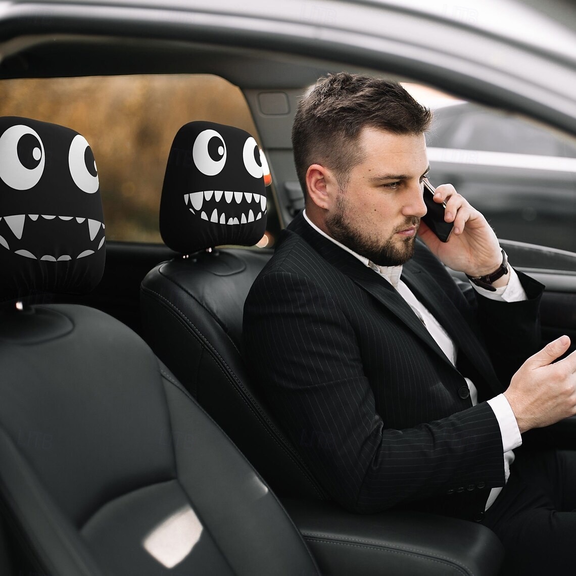 spersonalizowane pokrowce na zagłówki samochodowe, zestaw 2 ochronnych pokrowców przeciwkurzowych, uniwersalny ochraniacz zagłówka fotela samochodowego 2026 - $7.99 –P3