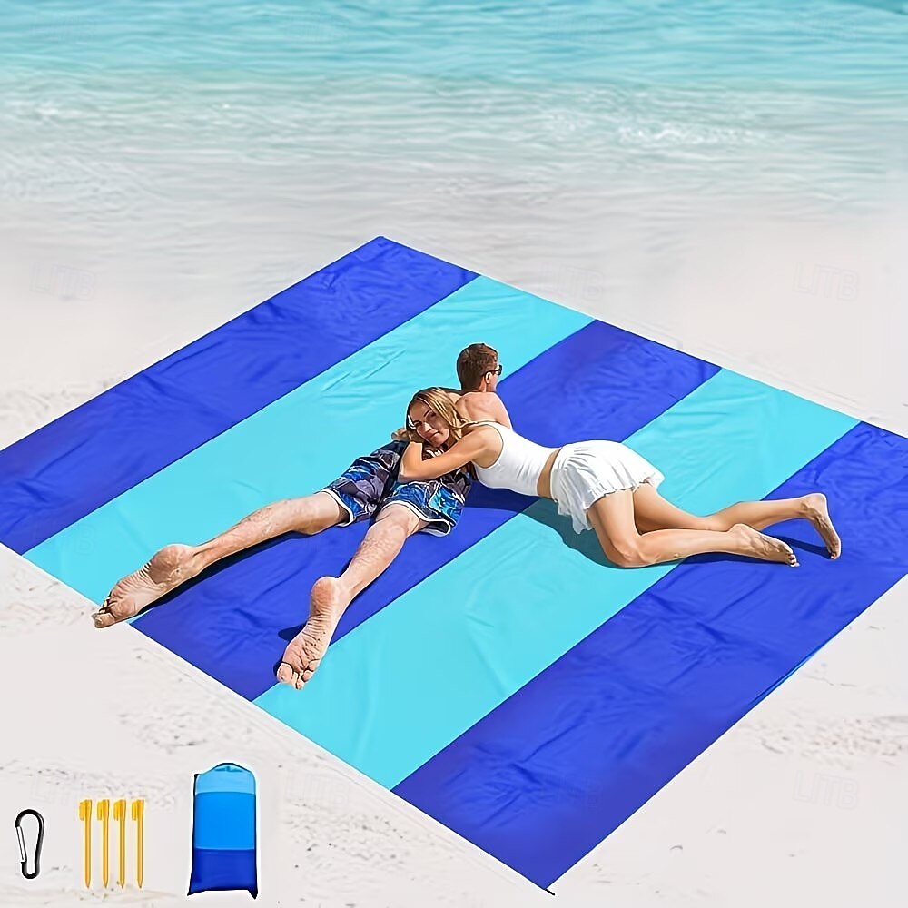 utendørs strandteppe for 4-7 personer, ekstra stort, lett, sandbestandig strandteppe, stor piknikmatte egnet for strandturer, camping og fotturer 2026 - $23.99 –P3