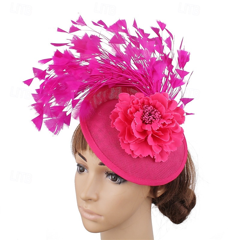 Fascinadores Linho Casamento Vintage Estilo bonito Retro Com Penas Flor Capacete Chapéu de 2026 por $22.99 –P4