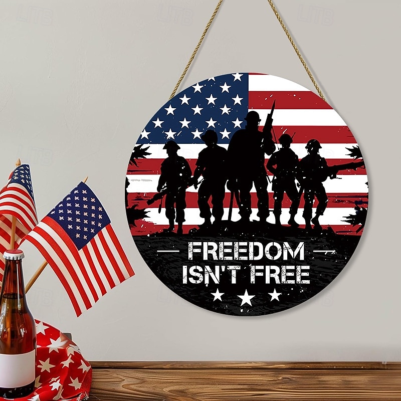 Plaque de porte américaine commémorative du 250e anniversaire, drapeau national américain patriotique du 4 juillet avec couronne « Nous le peuple », décoration murale en bois pour la fête de de 2026 ? $15.99 –P1