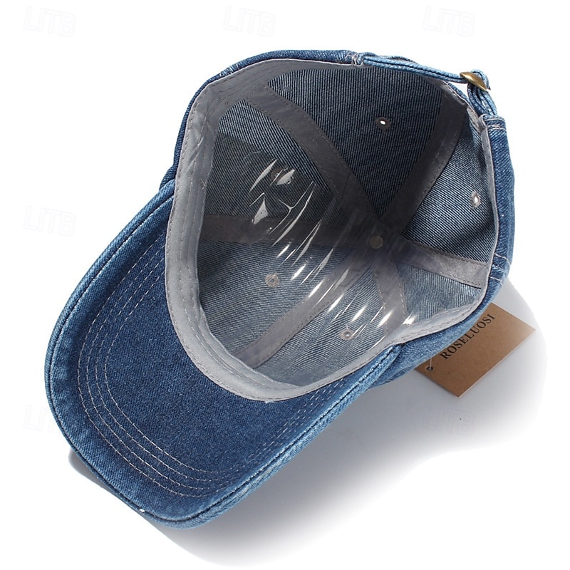 Men's Baseball Cap Sun Hat Blue Black Cotton Patchwork Fashion Streetwear Casual Daily Outdoor Vacation Solid Color Sun Protection Sunscreen Breathability 2026 - $10.99 –P3