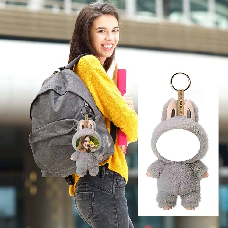 2026年 カスタム面白い顔のぬいぐるみキーホルダー、パーソナライズされた写真イースターバニーキーホルダーギフト写真人形ウサギの耳、ソフトバッグチャーム、バックパックアクセサリー、子供、ガールフレンド、花嫁介添人へのギフト  コレクション – $24.99 –P13