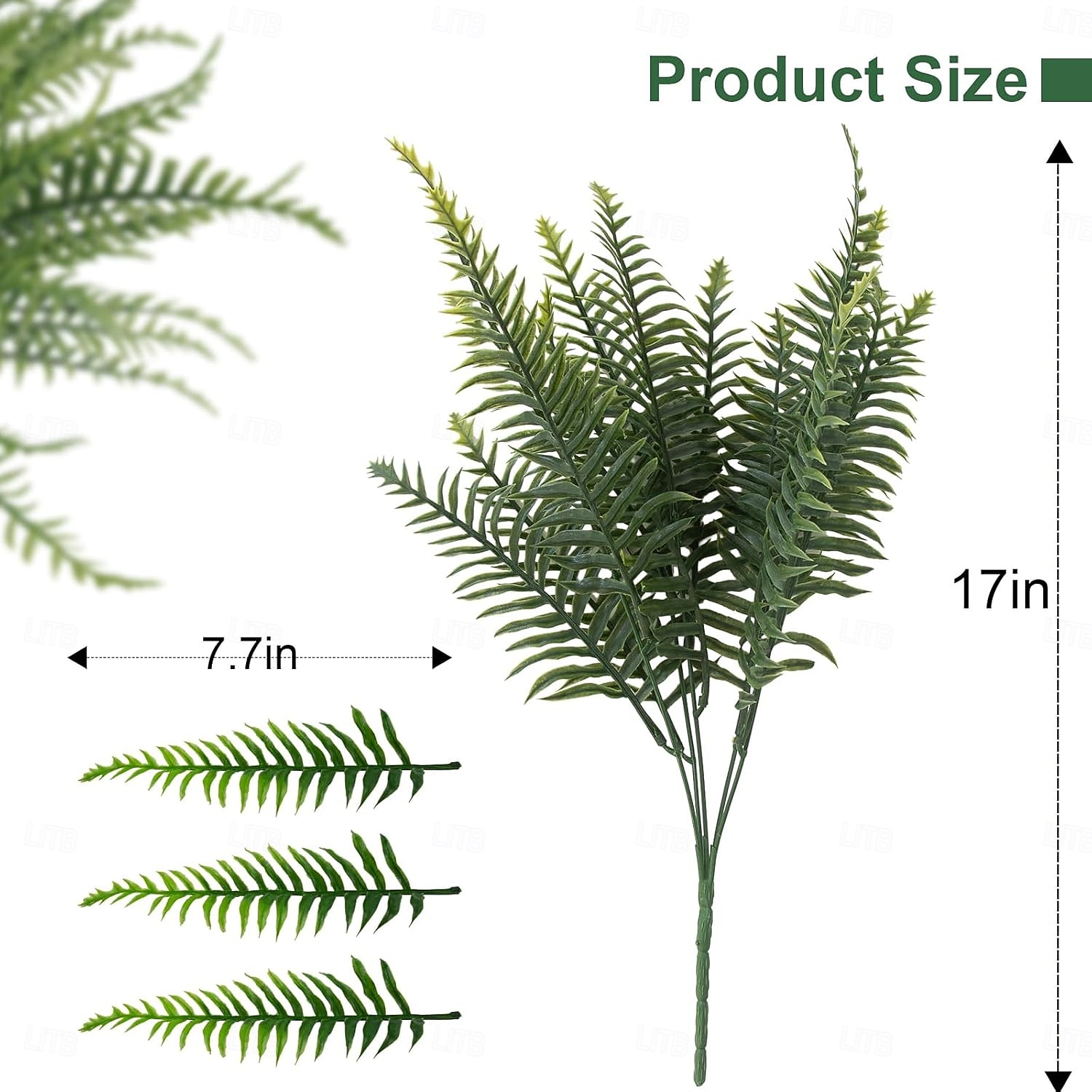 24 szt. sztucznych paproci do użytku na zewnątrz, odporne na promieniowanie UV, sztuczne krzewy paproci do ogrodu wewnętrznego, na werandę &wystrój zieleni na patio 2026 - $31.99 –P2