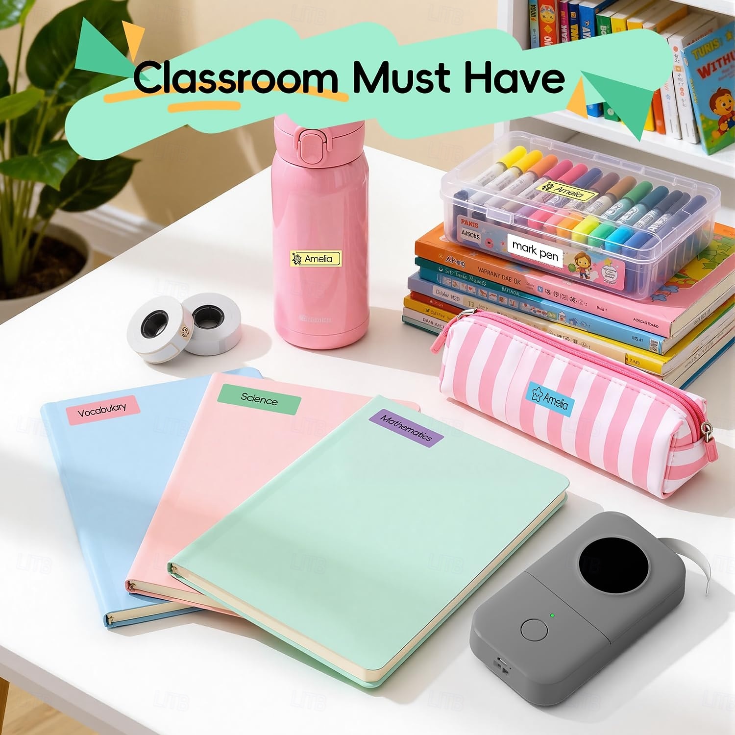 Bluetooth-Mini-Etikettendrucker, tragbarer Thermodrucker, kompakte wiederaufladbare Etiketten für Kinder, Schulen, Klassenzimmer und Lehrerbedarf, Etikettendrucker für Zuhause und Büro, kompatibel mit 2026 - $75.99 –P2