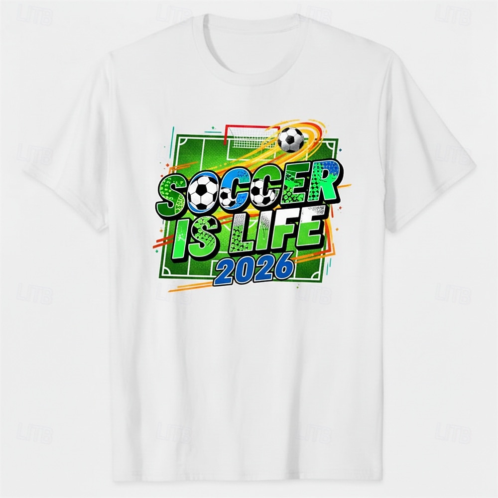 Fútbol mundial Ropa deportiva Camiseta gráfica Fútbol Americano Camiseta de papá futbolista Camiseta Gráfico para Hombre Adulto Impresión 3D  para Fiesta Deporte 2026 - $18.99 –P2