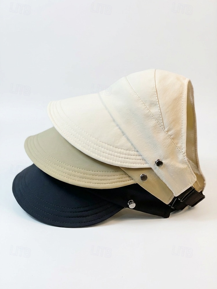 Naisten polyesteristä valmistettu avoin aurinkolippalakki, monivärinen pakattava leveälierinen lippalakki korvaremmillä, vapaa-ajan käyttöön, matkoille, lomalle, rannalle ja ulkoiluun 2026 - $9.99 –P6