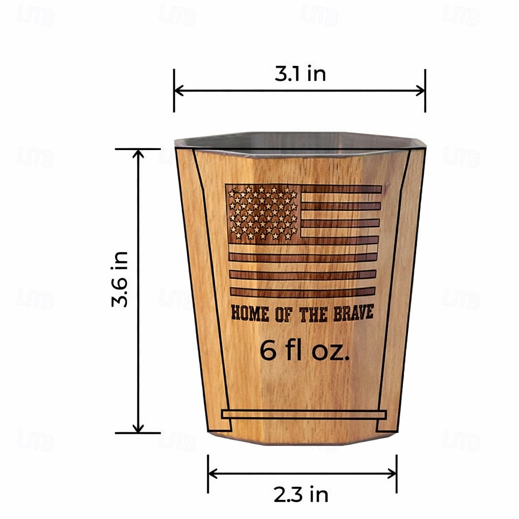 250η Επέτειος Ποτηριού Whiskey Grail 250η Επέτειος της ΗΠΑ Ξύλινο Ποτήρι Whiskey Ξύλινο Ποτήρι Bourbon Old Fashioned Καπνιστός Δρυς Δώρα για Λάτρεις του Bourbon Ημέρα Ανεξαρτησίας  4η Ιουλίου 4η 2026 - $18.99 –P2