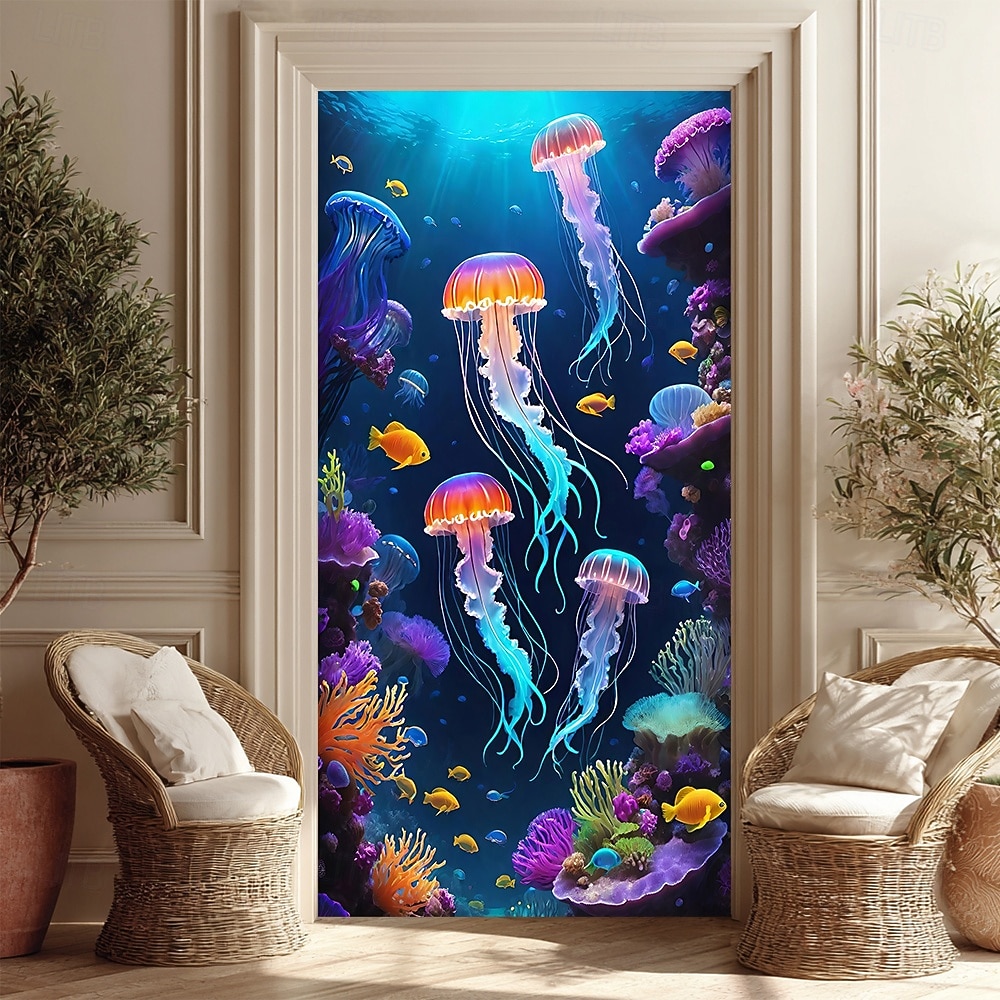 Posters Door Cover Outdoor Banners Jellyfish Tropical Modern 3D Party Dorm Teens Room College Dorm Guys Man Cave Frat Bedroom Shooting Backgrounds Home Decor 2026 - $17.99 –P1