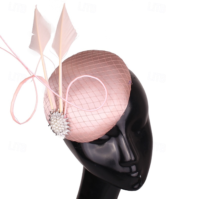 Fascinator Rete Matrimonio Compleanno Vintage Carino Retrò Con Piuma Tulle Copricapo Copricapo del 2026 a $28.99 –P6