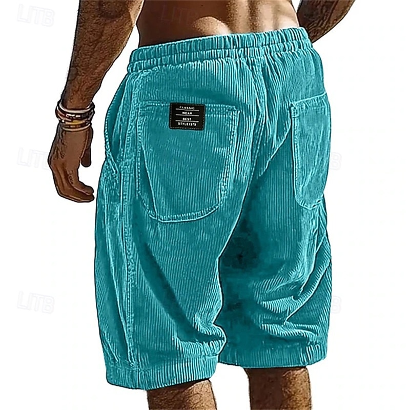 Homme Shorts Short décontracté Short en velours côtelé Avec Poches Taille Élastique Uni Respirant Longueur Genou Extérieur Vacances Tenue quotidienne Vacances Mode Noir Blanche Micro-Élastique de 2026 ? $21.99 –P12