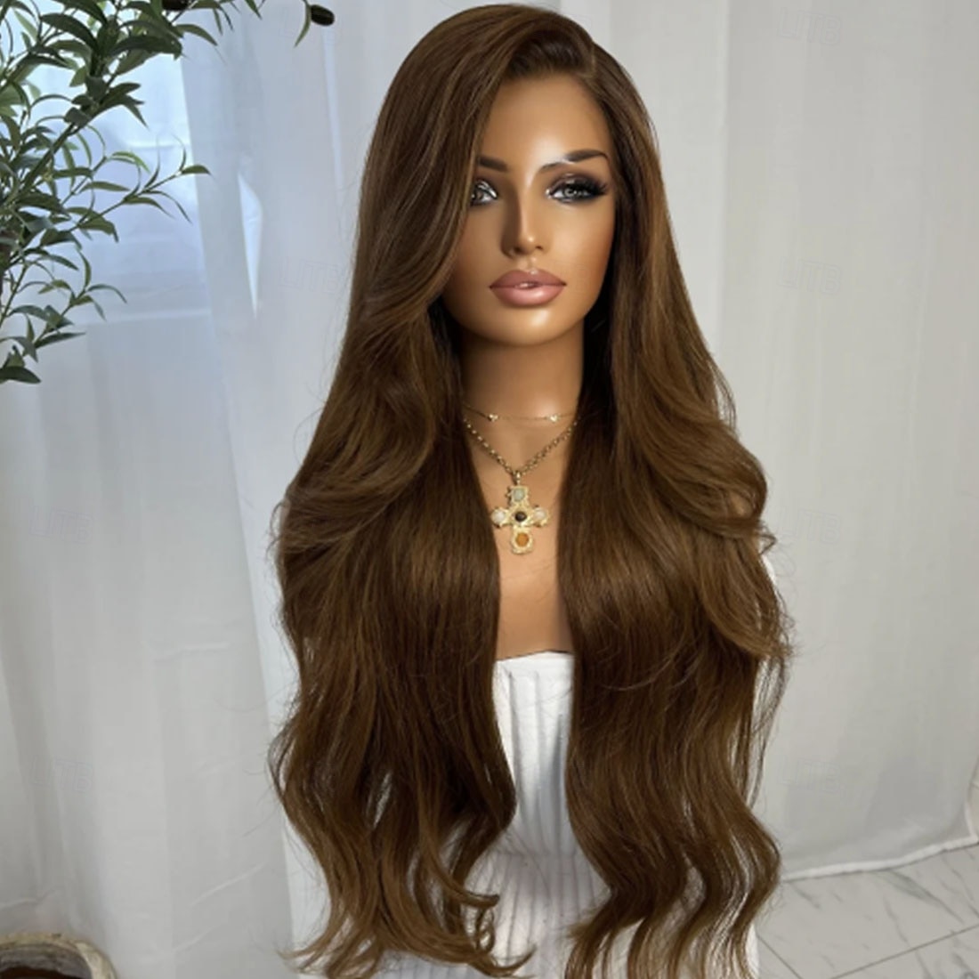 Capelli umani 5x5 Chiusura 13x4 Fronte in Pizzo Parrucca Riga Libera Capelli brasiliani Ondulato Marrone Naturale Parrucca 150% 180% Densità dei capelli con Capelli di Bambino Attaccatura Naturale del 2026 a $303.79 –P4