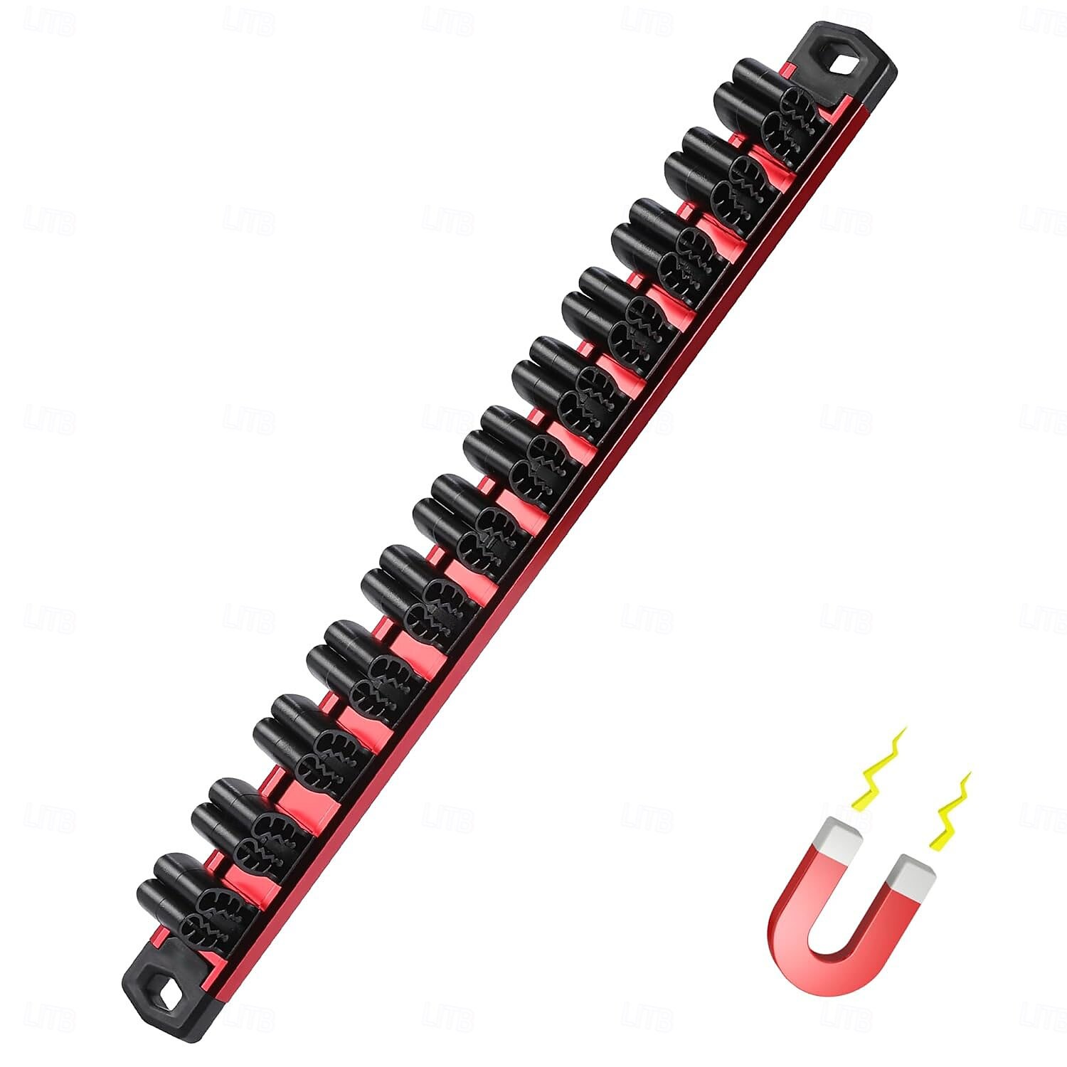 2026年 マグネット式ドライバーオーガナイザー＆レンチオーガナイザー、アルミレール式マグネットツールオーガナイザー、ツールホルダー、ツールボックス整理、12スロットドライバー＆レンチホルダー（ツールは含まれていません）  コレクション – $27.99 –P2