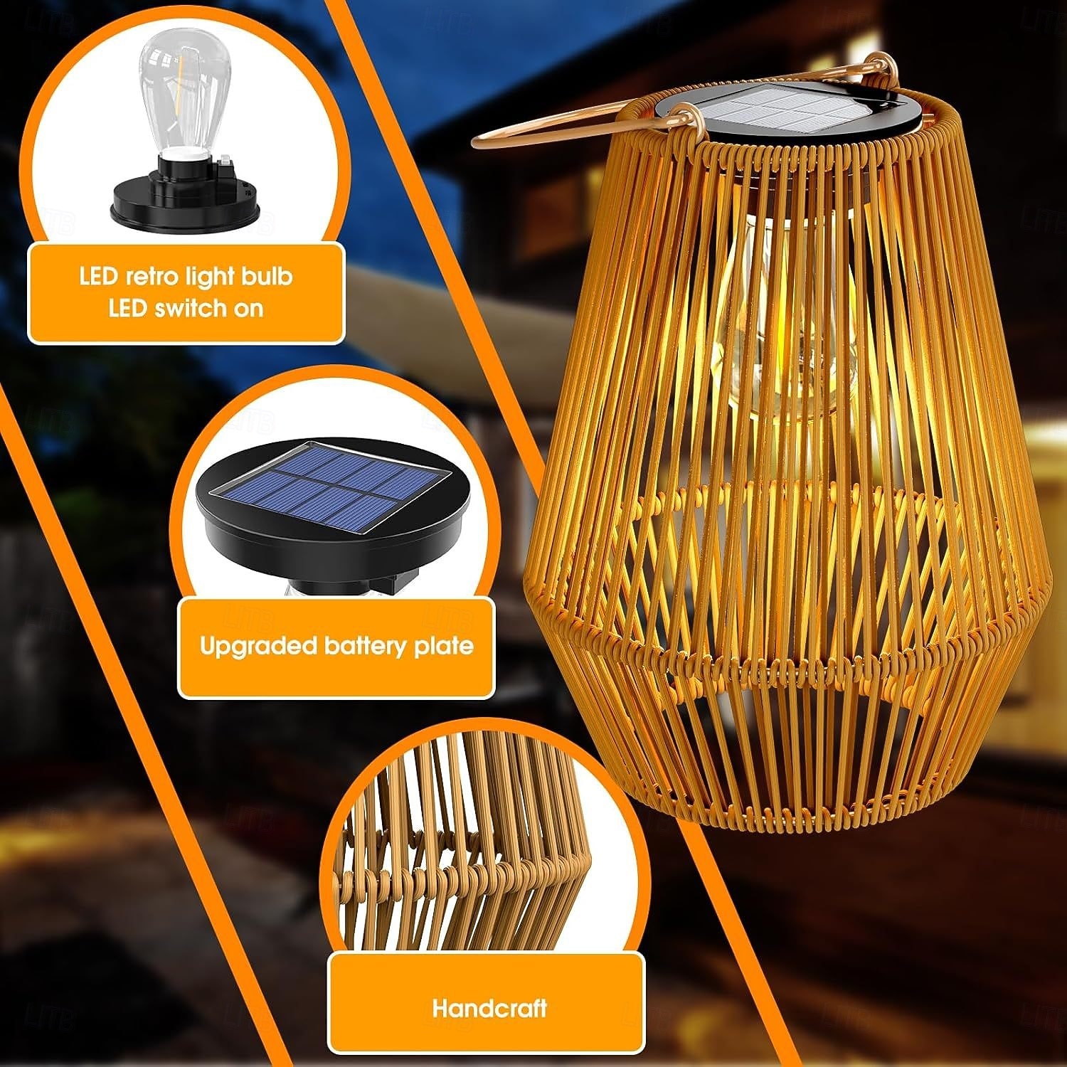 Solar Lanterns Outdoor Waterproof, Hanging Rattan Wicker Lights, Decorative Boho Lights for Garden, Yard, Patio, Porch, Pathway Decor,1 Pack 2026 - $32.99 –P2