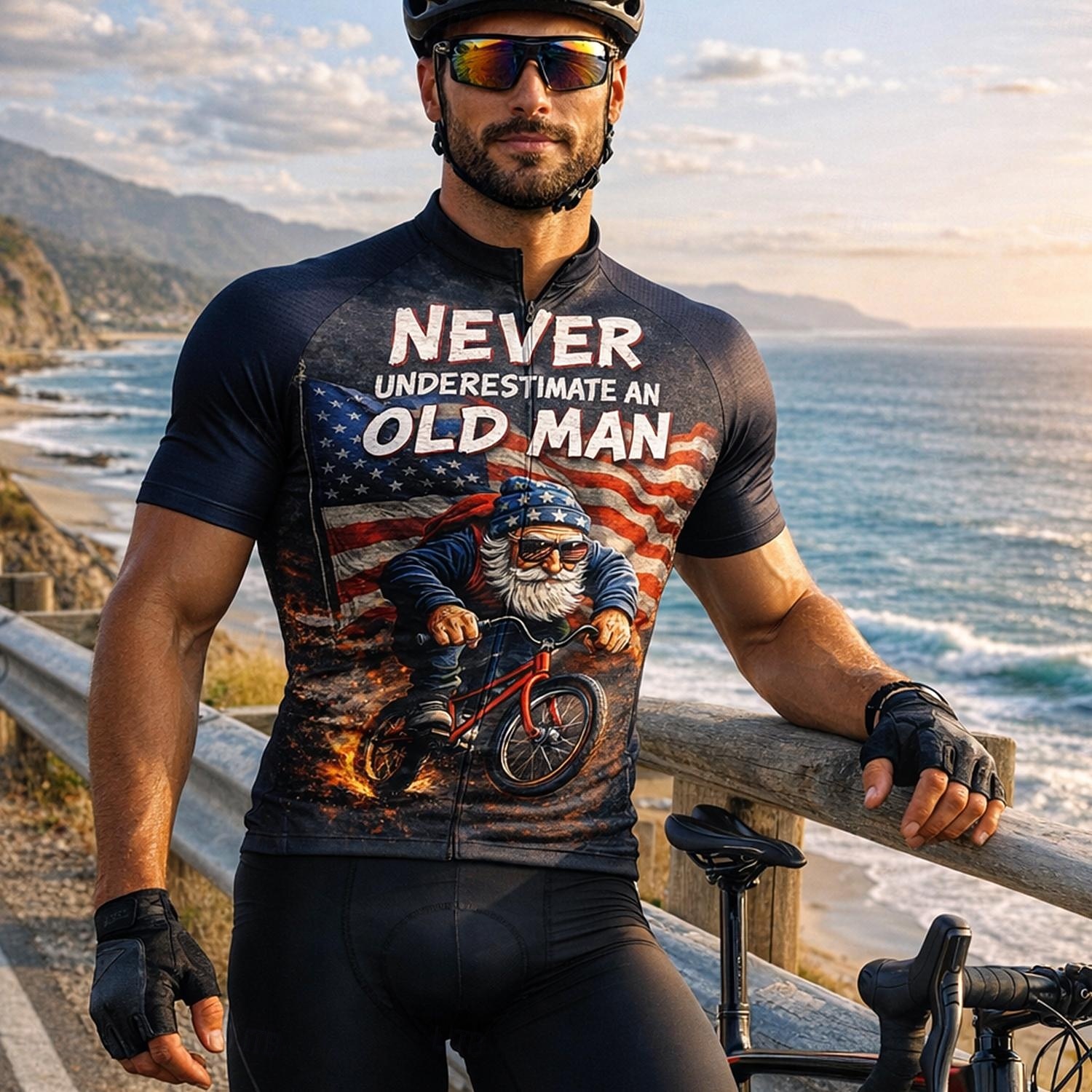 America's 250th Anniversary Independence Day American Independence Day Men Cycling Jersey American US Flag Short Sleeve Bike Jersey Top with 3 Rear Pockets UV Resistant Quick Dry With Pockets Front 2026 - $30.99 –P2