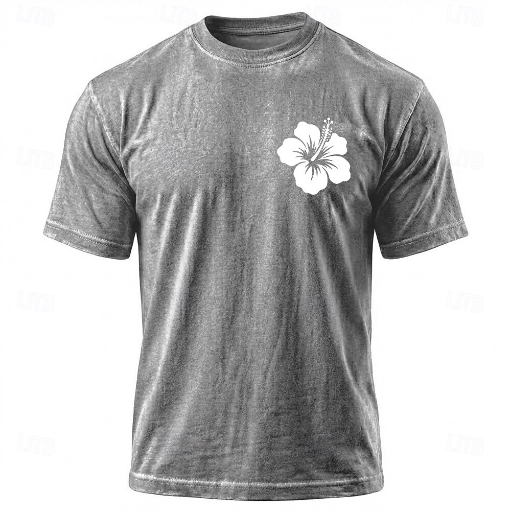 Per uomo Floreale Hawaii Maglietta Maglietta per lavaggio minerali Manica Corta maglietta Lavaggio acido Girocollo Camicia Vacanza Vintage Retrò Casuale Spiaggia Viaggio Blu Viola Grigio Estate del 2026 a $21.99 –P2