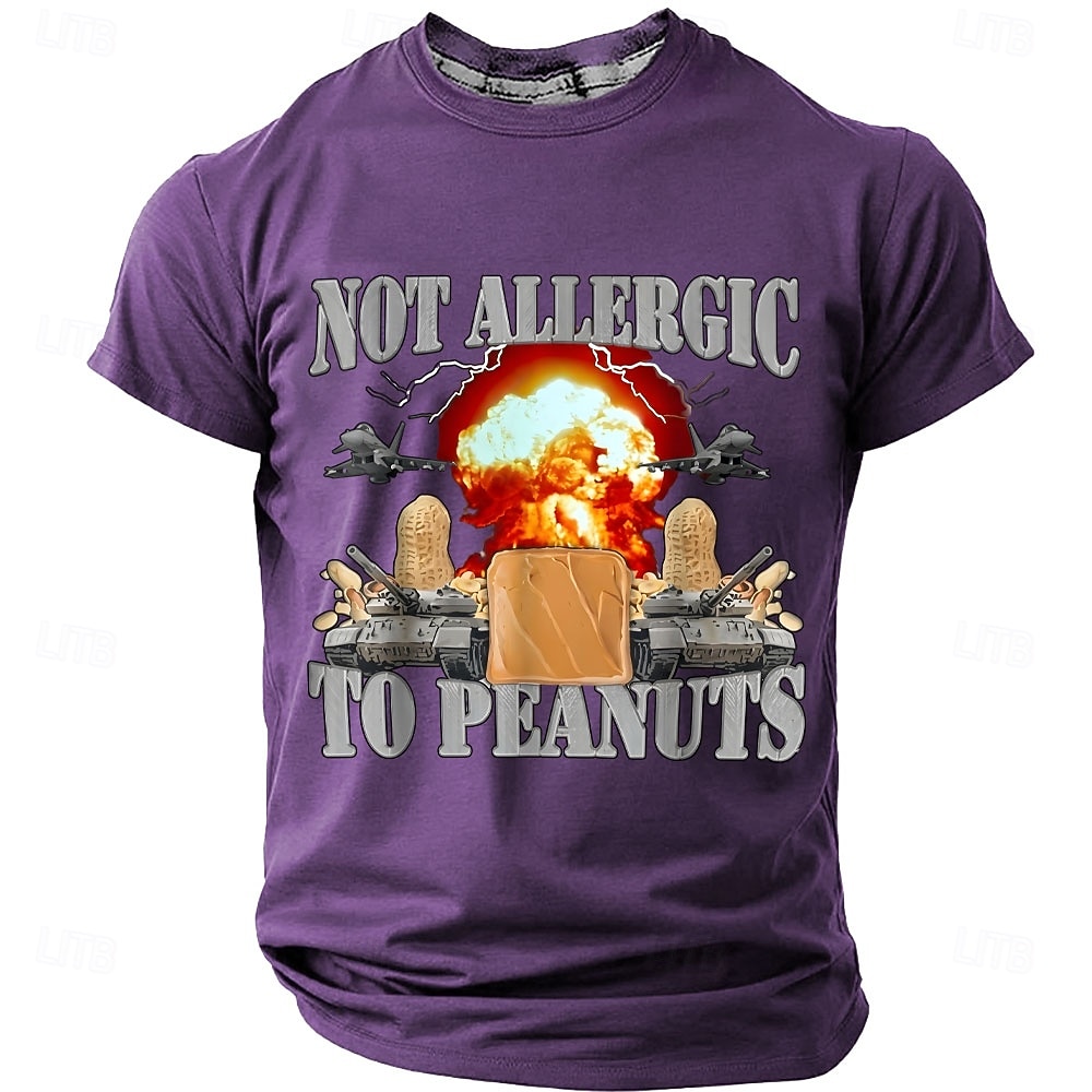 Camiseta divertida y divertida de estilo urbano con diseño de tanque explosivo no alérgico al maní para hombre, de corte regular, para uso diario, tallas S, M, L, XL, XXL y XXXL. 2026 - $21.99 –P1