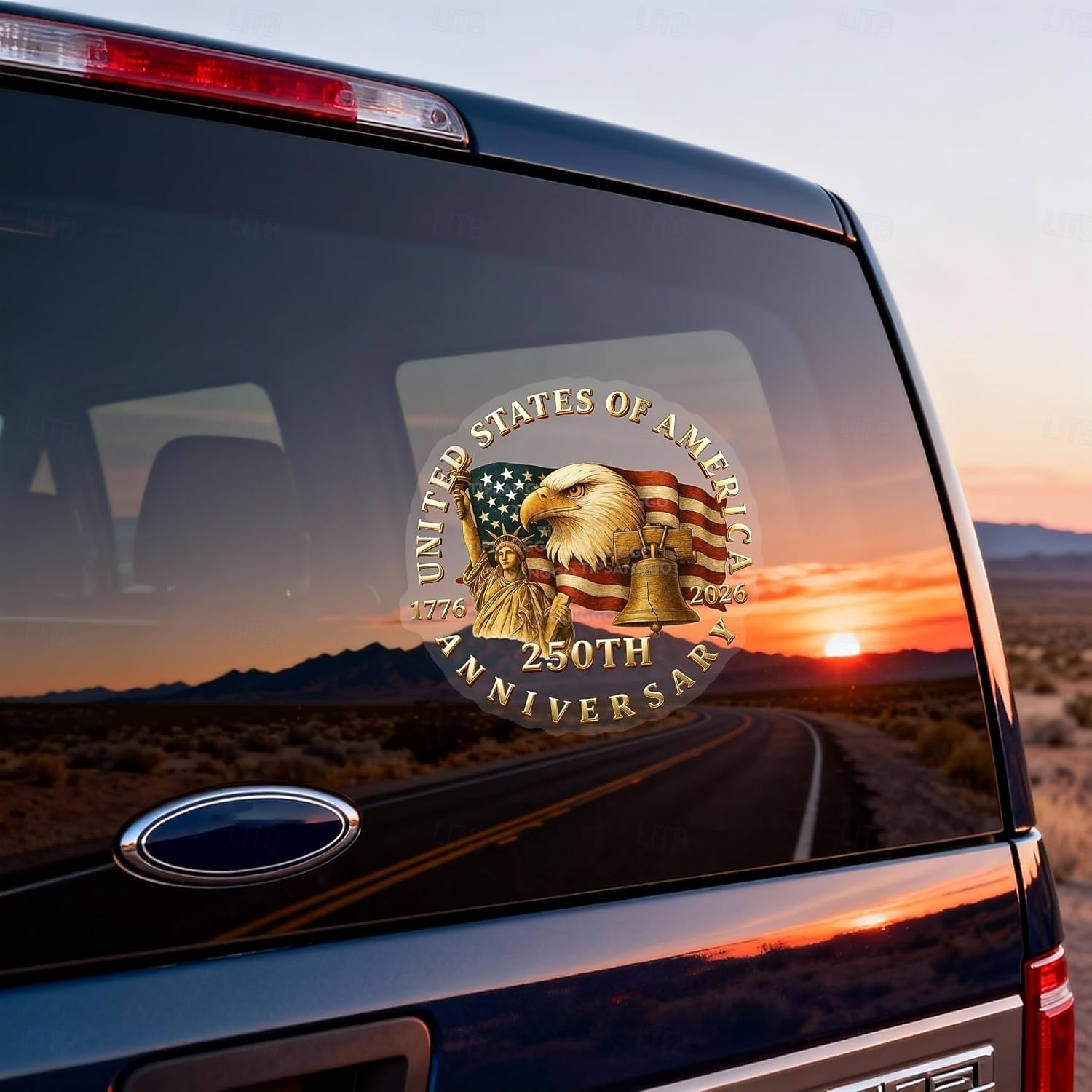 Autocolant auto patriotic pentru geam auto, cu vultur și Statuia Libertății, autocolant din vinil pentru mașină, camion, SUV, laptop - 1776-2026 - autocolant auto cu 250 de ani de Ziua Independenței SUA 2026 - $9.99 –P2