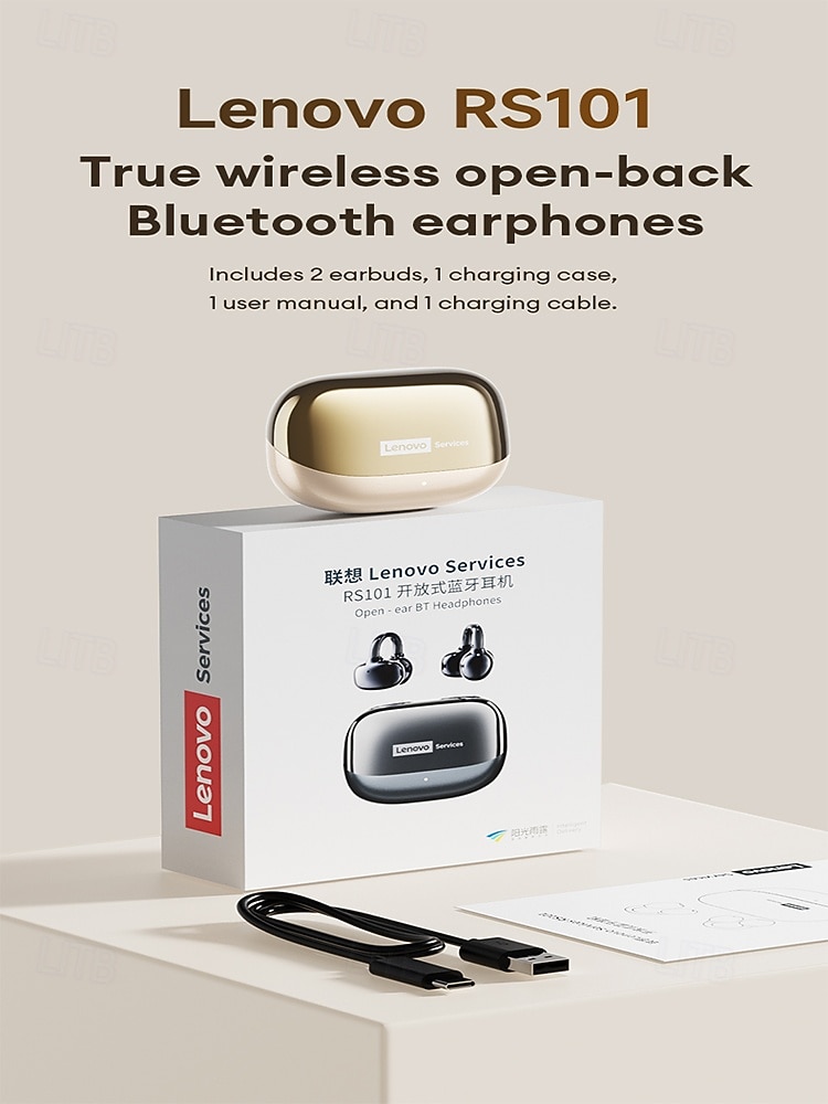 2026年 Lenovo オープンイヤークリップオンワイヤレスイヤホン、Bluetooth 6.0ヘッドホン、充電ケース付き、再生時間25時間、コンパクト &パワフルなサウンド、内蔵マイク、スポーツやワークアウトに最適な快適なフィット感のイヤホン。男女兼用。  コレクション – $29.99 –P17