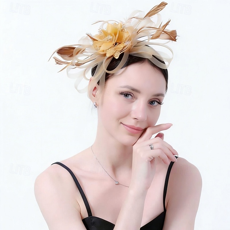 Fascinator Rete Matrimonio Compleanno Elegante Vintage Carino Con Piuma Tulle Copricapo Copricapo del 2026 a $17.49 –P9