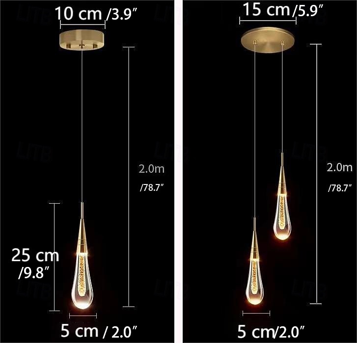 led závěsné světlo kuchyňská svítidla stropní led moderní zlaté závěsné světlo křišťálové mini kapkovité závěsné světlo pro kuchyňský ostrůvek do ložnice do předsíně (1 balení) 2026 - $143.99 –P2