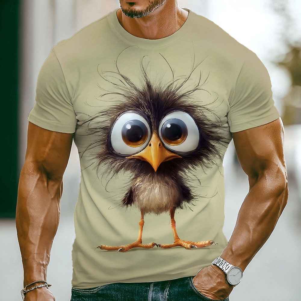 Herren Tiermotiv Lustig Ente Mürrisch T Shirt Kurzarm T-Shirt 3D-Druck Rundhalsausschnitt Hemd Übertrieben Designer Party Ferien Weiß 1 Khaki Weiß 2 Sommer Frühling Bekleidung S M L XL XXL XXXL 2026 - $21.99 –P2