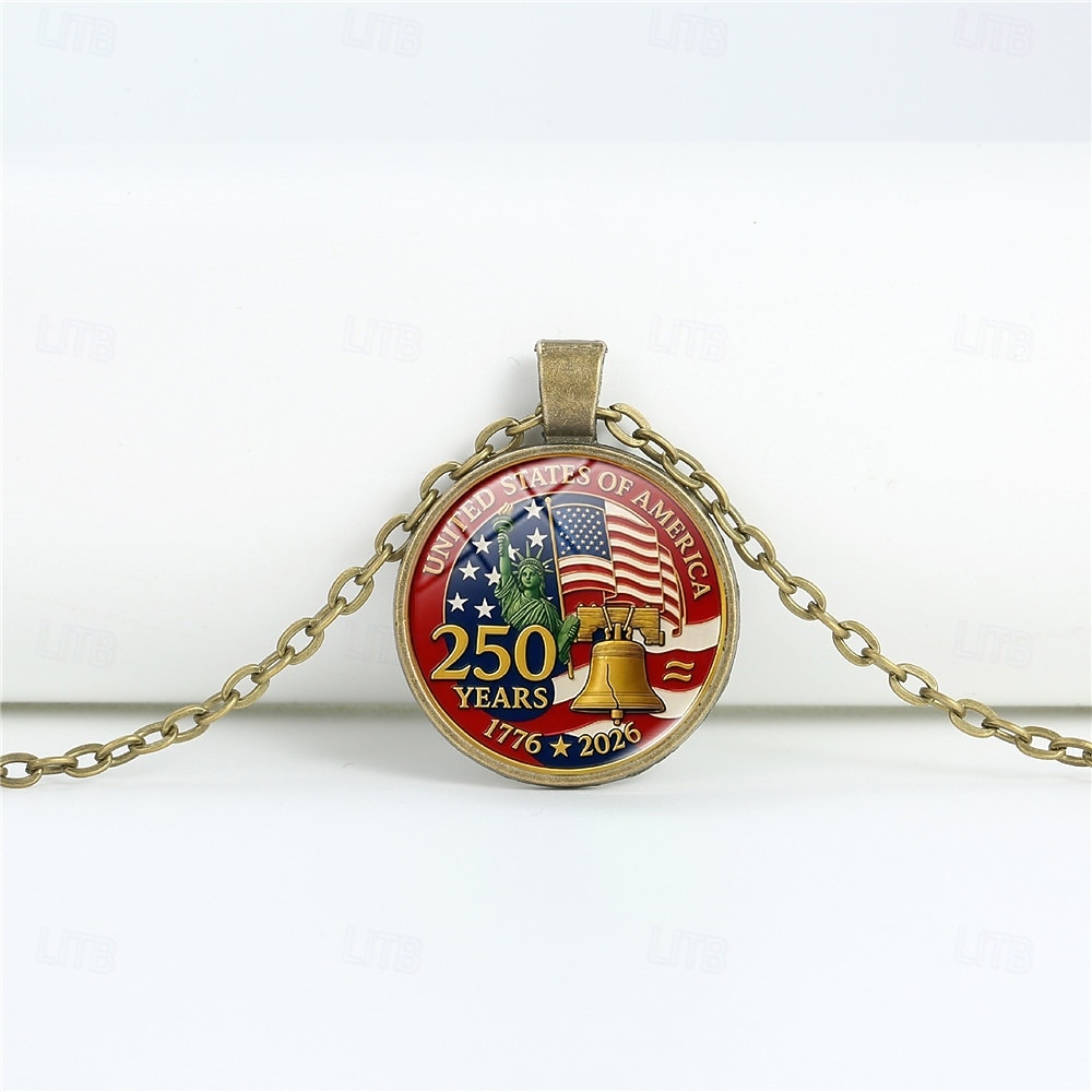 4pcs U.S 250th Anniversary Necklace Set – 2D Eagle & American Flag Pendant, Patriotic Commemorative Jewelry, 1776-2026 Collectible, Independence Day, 4th of July, USA Pride Gift 2026 - $15.99 –P5