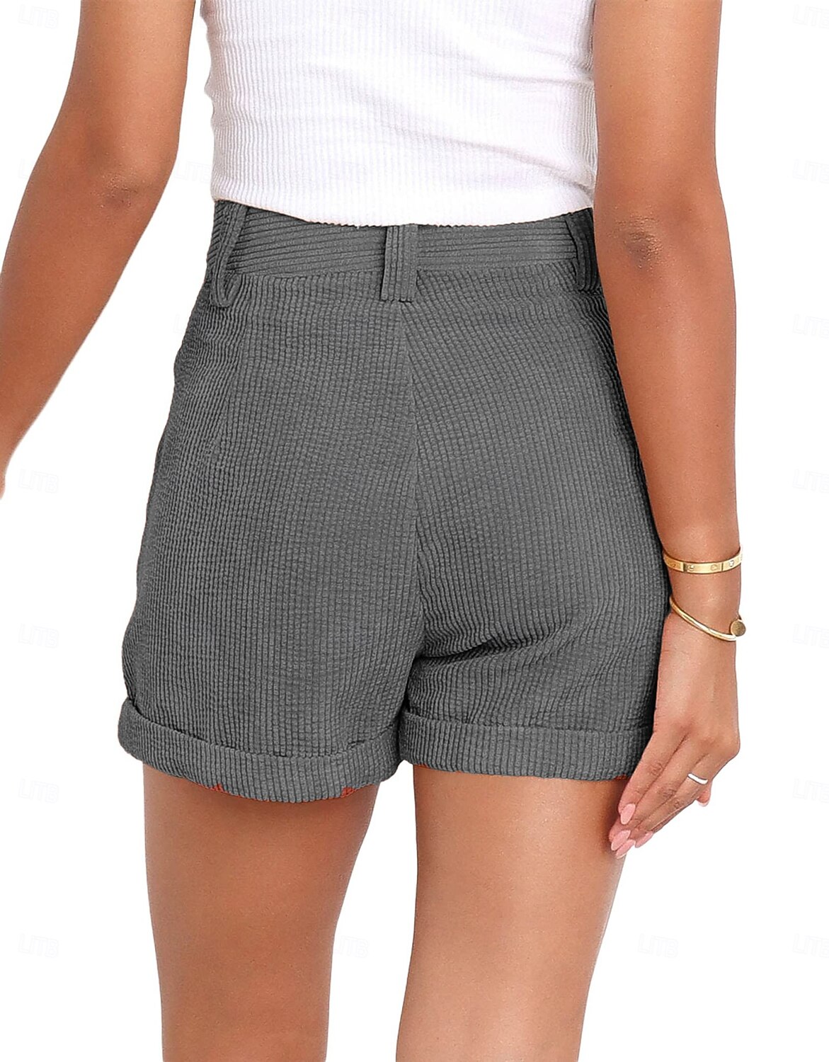 Women's Bermuda shorts Waffle Chinos Shorts Vacation Fashion Streetwear Short High Waist Plain Pocket Comfy Comfort Soft Micro-elastic Daily Outdoor Street Blue Navy White Gray Summer Spring Regular 2026 - $24.99 –P13