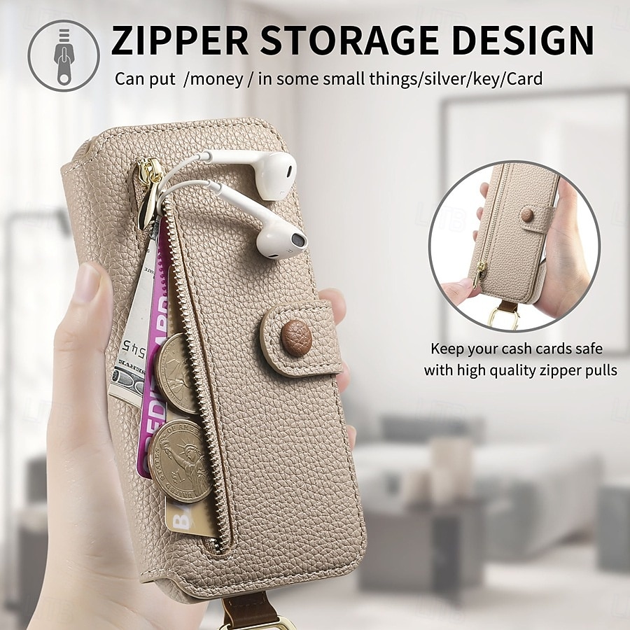 Phone Case For Samsung Galaxy S26 S26 Plus S26 Ultra Wallet Case Flip Cover Zipper with Wrist Strap Kickstand Retro TPU PU Leather 2026 - $18.99 –P15