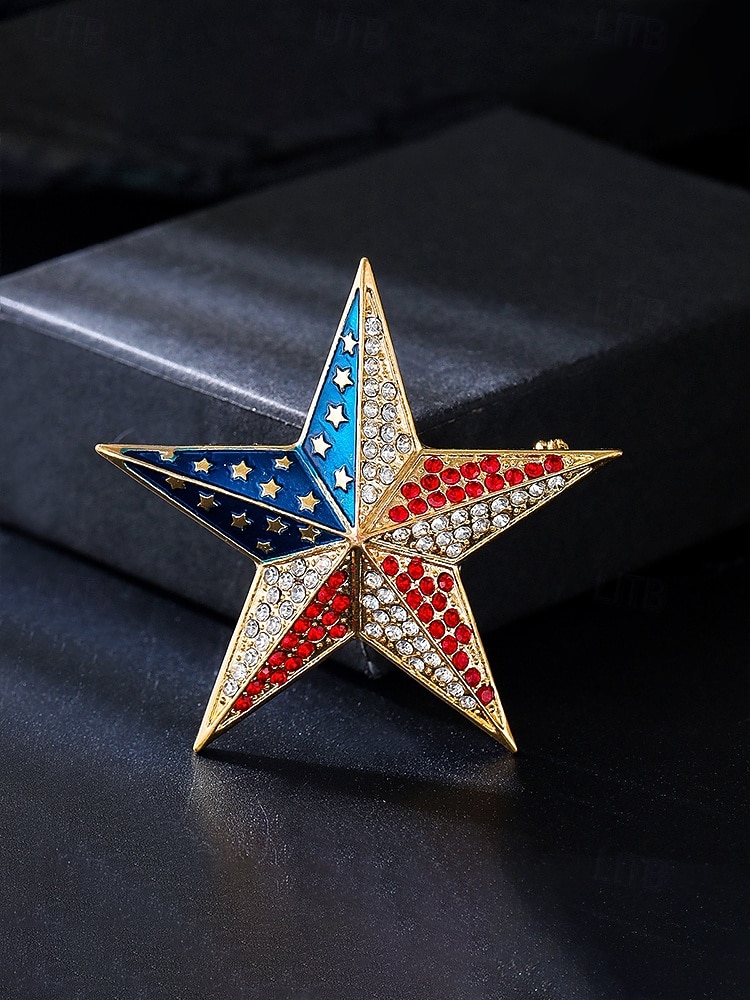 Женская брошь-булавка из сплава с изображением флага США, представленная в нескольких вариантах, идеально подходит для празднования 250-летия США, Дня независимости, вечерних мероприятий и торжественных случаев. 2026 - $11.99 –P12