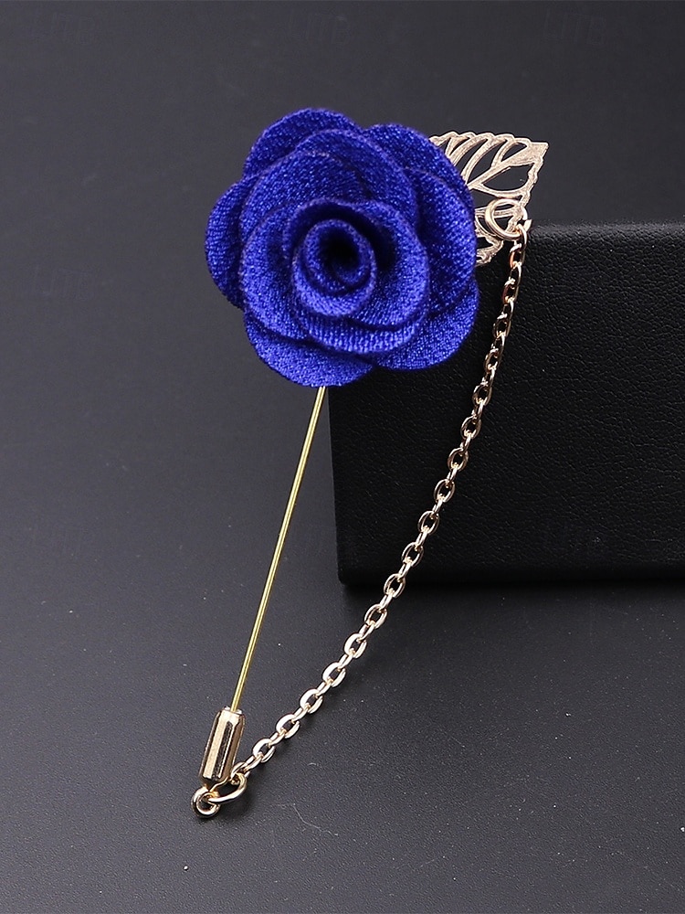 Pin de solapa con flor de poliéster elegante para hombre: múltiples opciones de color, elegante y moderno, perfecto para bodas y fiestas. 2026 - $7.99 –P7