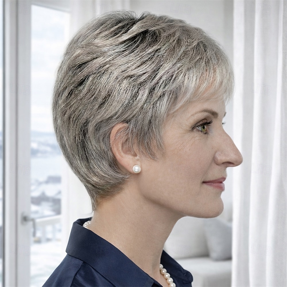 Peruca curta e elegante para mulheres - corte pixie loiro suave com camadas delicadas de 2026 por $32.99 –P11