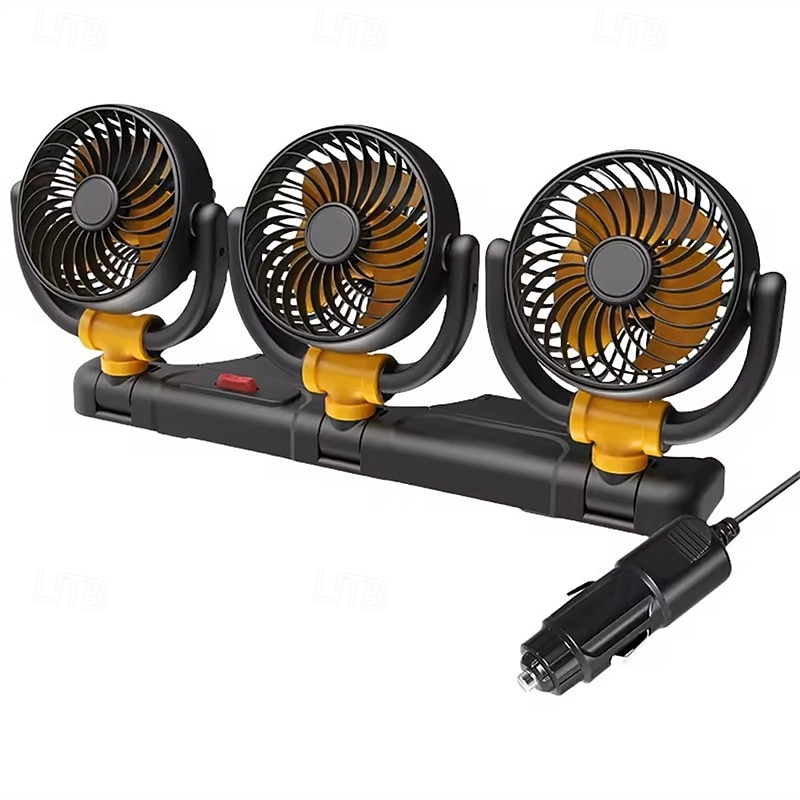 Ανεμιστήρας αυτοκινήτου τριπλής κεφαλής, ανεμιστήρας ψύξης οχήματος 12v 24v με τροφοδοσία USB 3 κεφαλών για ταμπλό, περιστρεφόμενος 360° ισχυρός, ήσυχος αυτόματος κυκλοφορητής αέρα για φορτηγό SUV RV 2026 - $68.99 –P6