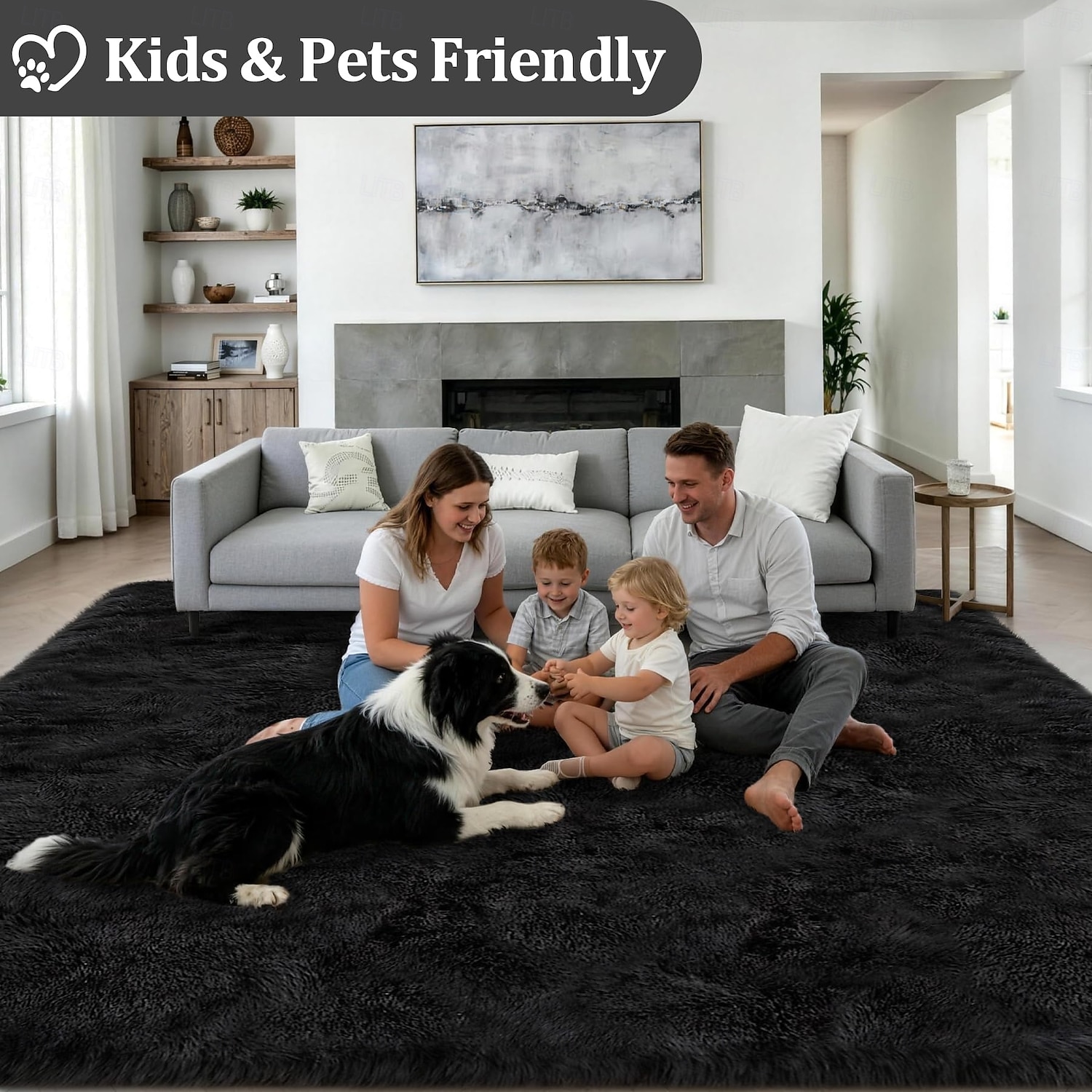 Alfombras para sala de estar y dormitorio: alfombra de pelo largo ultrasuave y mullida, antideslizante, que no suelta pelusa, alfombra grande y mullida para interiores, ideal para habitaciones 2026 - $49.99 –P4