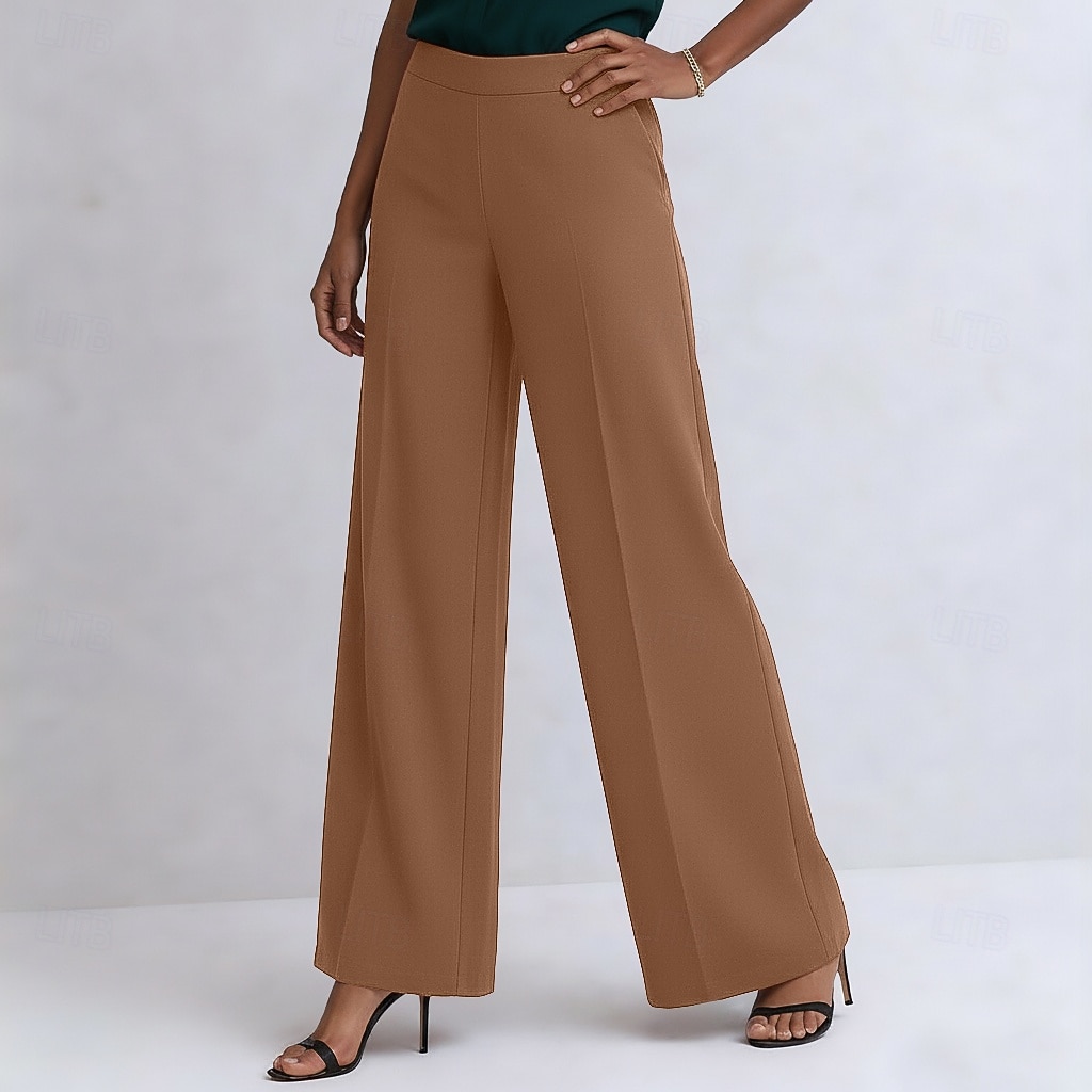 Damen Hose Freizeithose Sommerhose Elegant Mode Alltagstauglich Volle Länge Hohe Taille Einfarbig Einfach Reißverschluss Gerader Schnitt Komfort Leicht Weich Unelastisch Täglich Streetwear Arbeit 2026 - $44.99 –P6