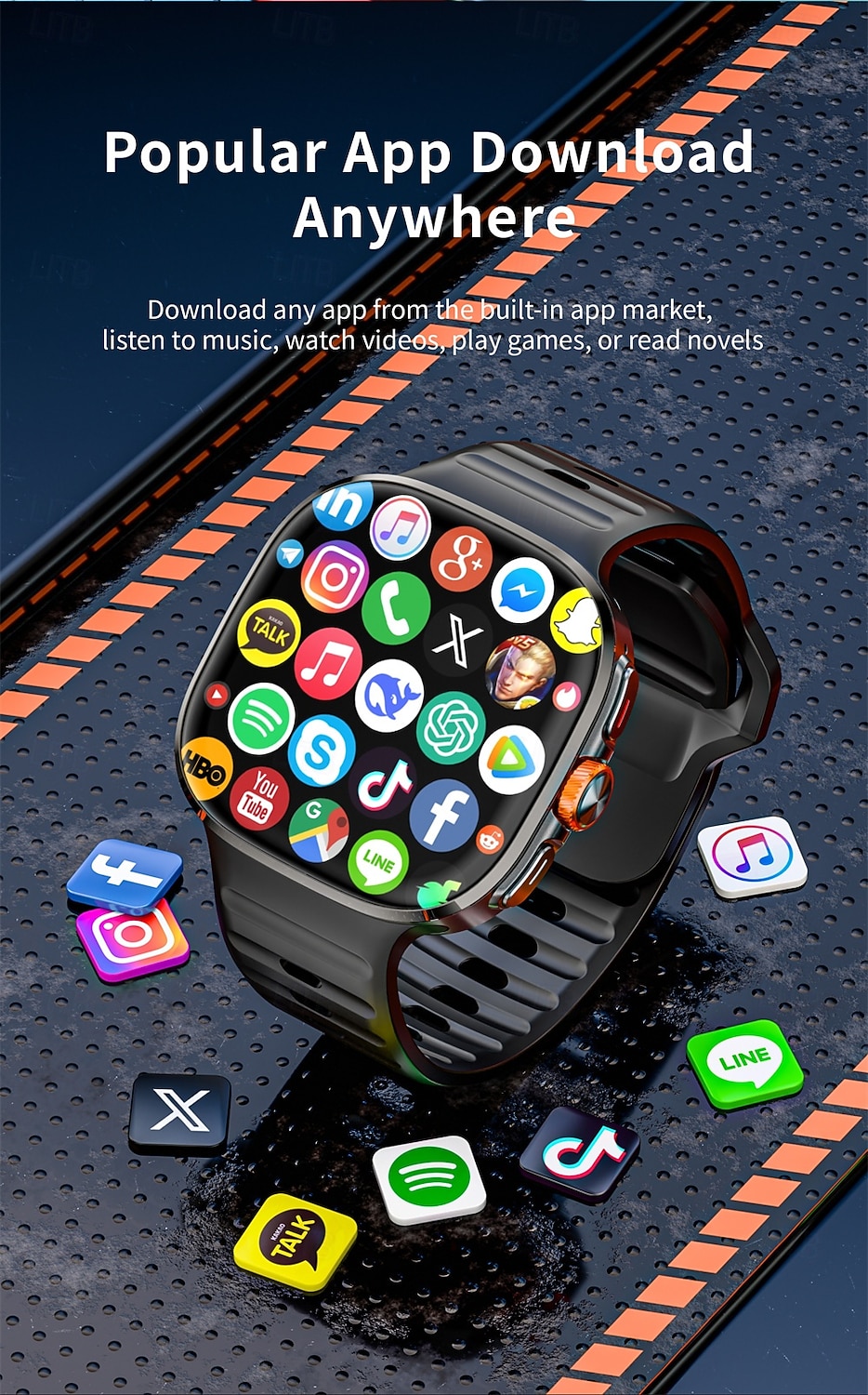 LOKMAT APPLLP 6 MAX Smart Watch 2.16 inch 4G LTE Cellular Smartwatch Phone Pedometer Call Reminder Sleep Tracker Compatible with Android iOS Unisex GPS Hands-Free Calls Media Control IPX-4 48mm Watch 2026 - $213.09 –P14