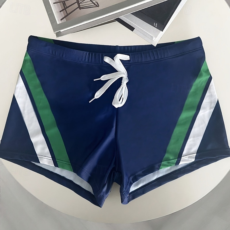 Hombre Bañador Natación Corto Bañadores Pantalones Bloqueo de color Correa Boyleg Secado rápido Eslático Transpirable Bañadores Surf Deportes acuáticos Natación Verano 2026 - $8.99 –P2