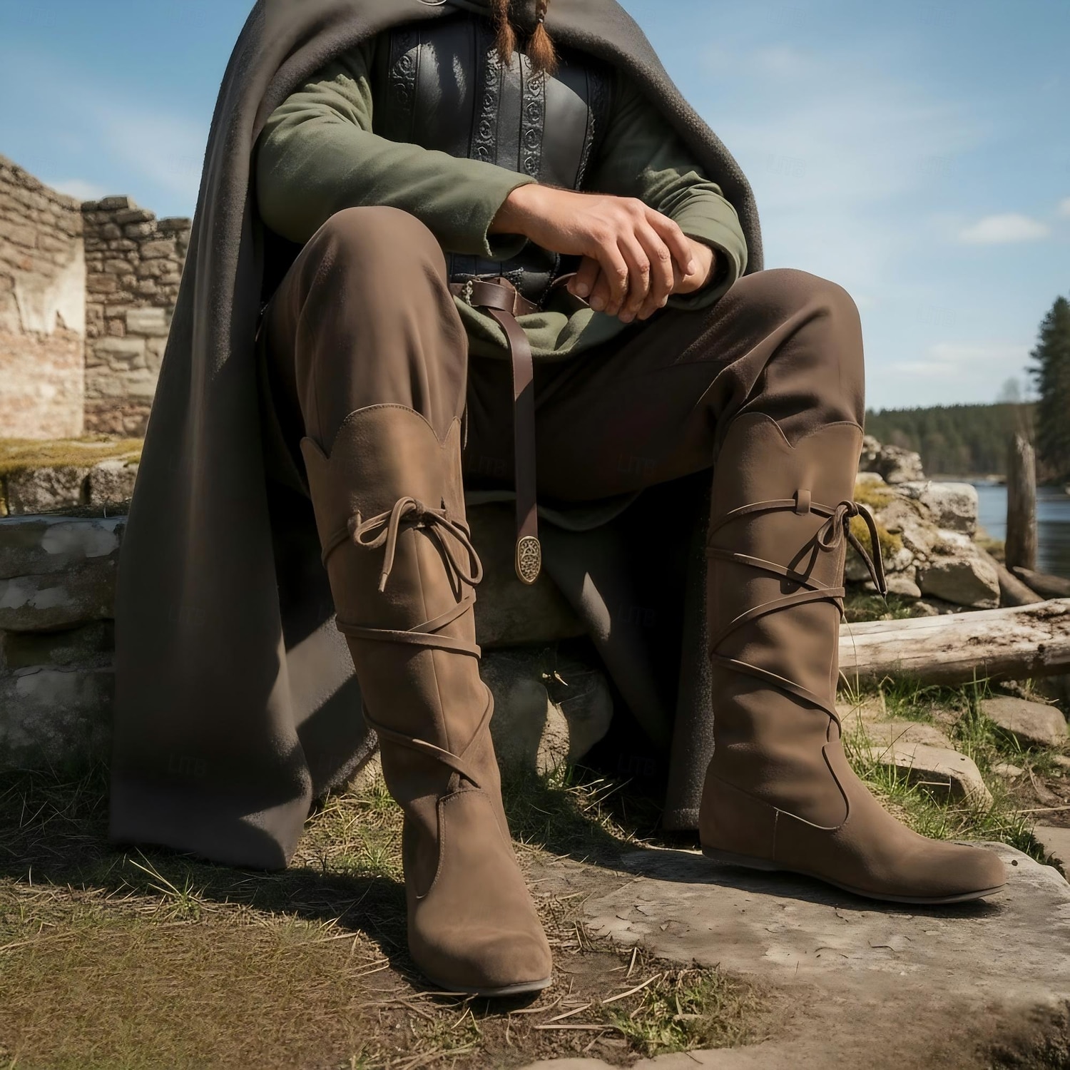 Retro Antiguo Medieval Renacimiento Zapatos Botas Caballero Vikingo Cruzado Disfraz Hombre Vikingo Pirata Víspera de Todos los Santos Carnaval Mascarada Rendimiento LARP Feria Ren Adulto Zapatos 2026 - $51.99 –P4