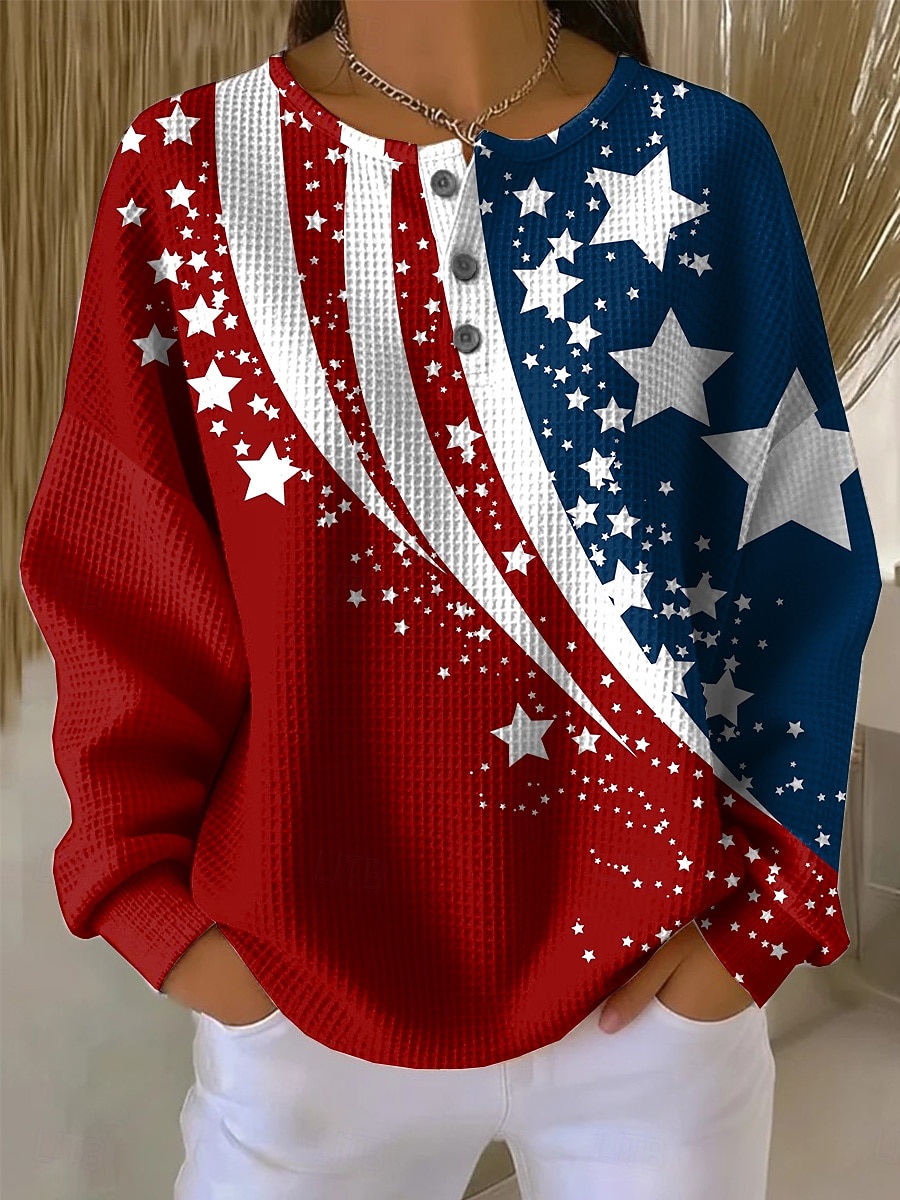 Γυναικεία Με Κουκούλα Κουμπιά Γραφική Γράμμα Μοντέρνα Καθημερινό Στάμπα Μακρυμάνικο Στρογγυλή Ψηλή Λαιμόκοψη Κανονικά μπλουζάκια Causal Δρόμος Θαλασσί Λευκό Ρουμπίνι Άνοιξη Φθινόπωρο Χειμώνας 2026 - $28.99 –P1