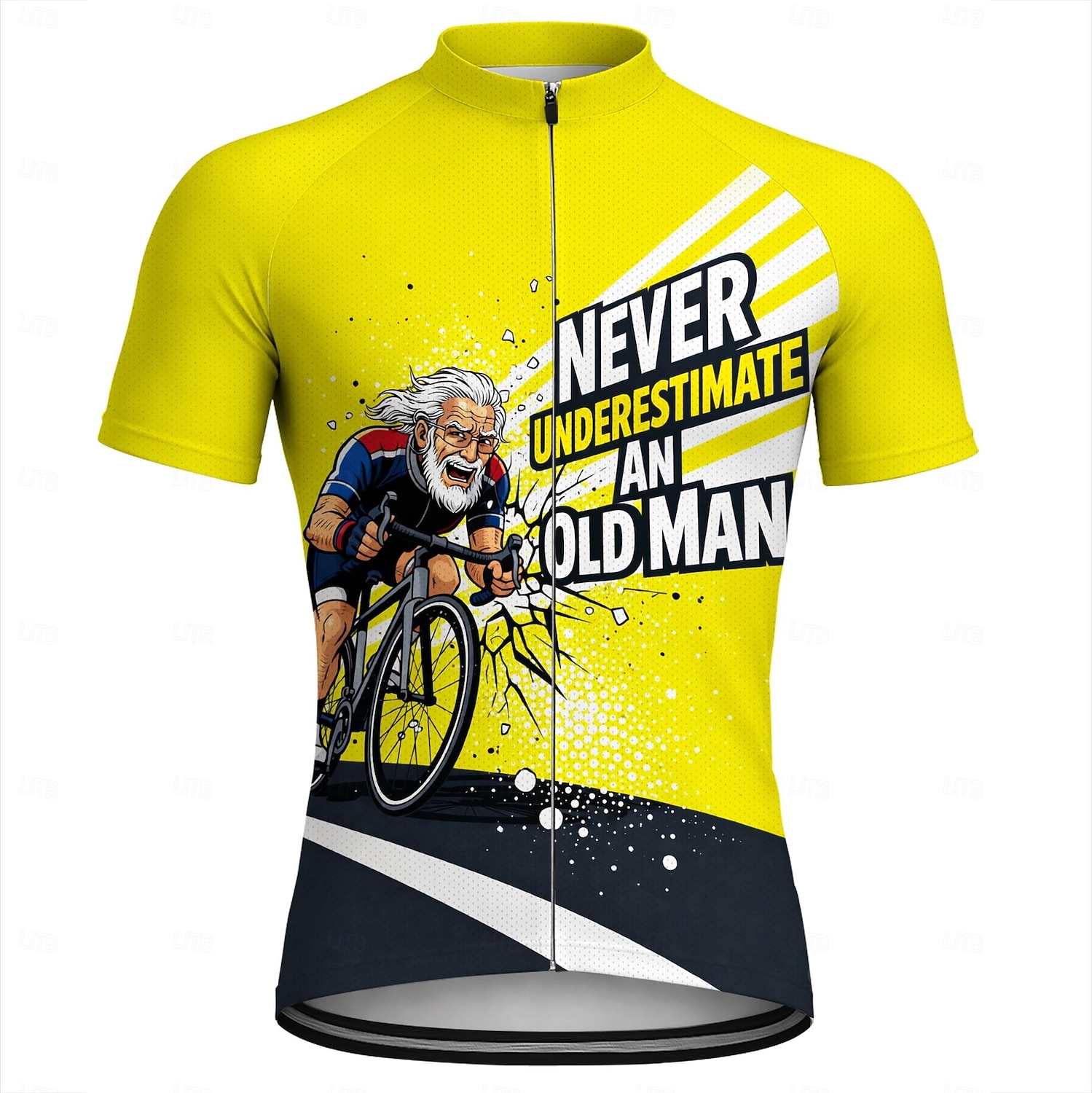 Hommes Maillot de cyclisme Maillot de descente Ne sous-estimez jamais un vieil homme à vélo. Manche Courte Cyclisme Maillot T-shirt avec 3 poches arrière Résistant aux UV Séchage Rapide Avec Poches de 2026 ? $30.99 –P1