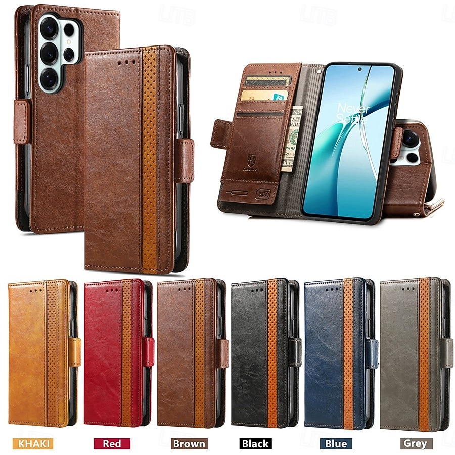 Phone Case For Samsung Galaxy S26 S26 Plus S26 Ultra Wallet Case Flip Cover with Wrist Strap Kickstand Retro TPU PU Leather 2026 - $15.99 –P1